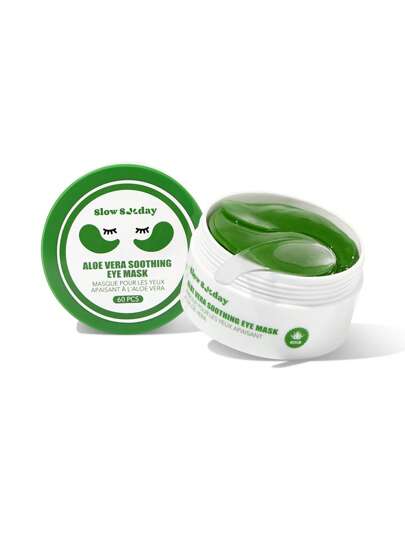 Masque apaisant pour les yeux SlowSunday à l'aloe vera, 60 pièces, patchs pour les yeux, soins de la peau coréens, extrait d'aloe vera & hyaluronate de sodium, réduit les poches sous les yeux, améliore les cernes, illumine le contour des yeux, convient po