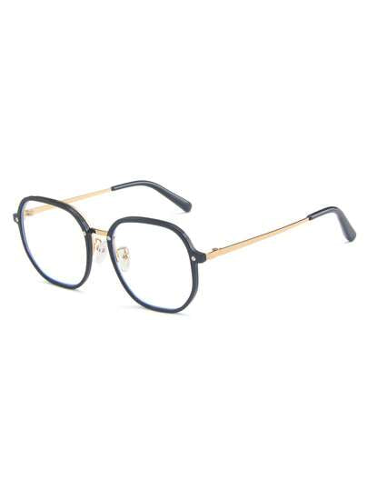 1 pièce Lunettes carrées avec monture métallique pour femmes, verres transparents de style décontracté
