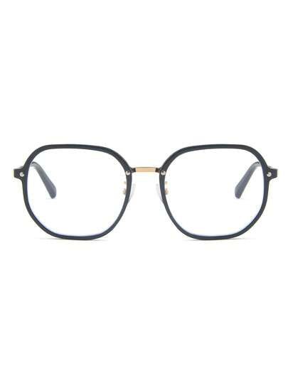 1 pièce Lunettes carrées avec monture métallique pour femmes, verres transparents de style décontracté