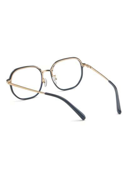 1 pièce Lunettes carrées avec monture métallique pour femmes, verres transparents de style décontracté