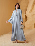 Robe Kaftan de luxe en satin avec diamants pour femmes, printemps automne