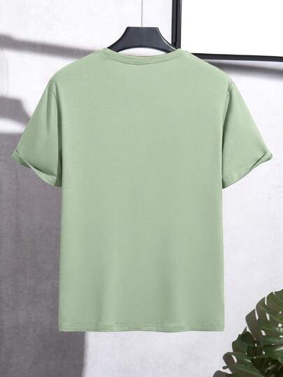 NEOREFINED T-shirt ajusté à manches courtes col rond avec imprimé lettres pour hommes