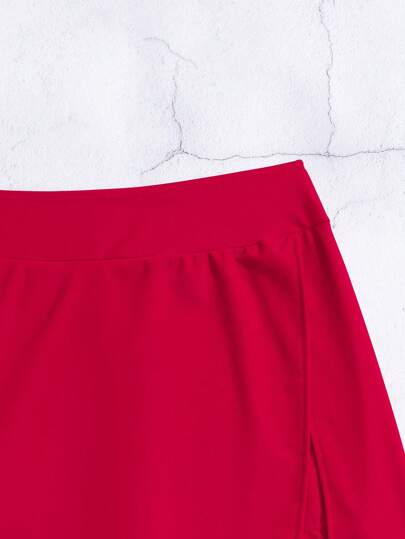 Swim Lushoire Plage pour femmes : Pantalon de plage élégant à fente latérale de couleur unie, short de bain de plage avec design pour les vacances d'été à la plage