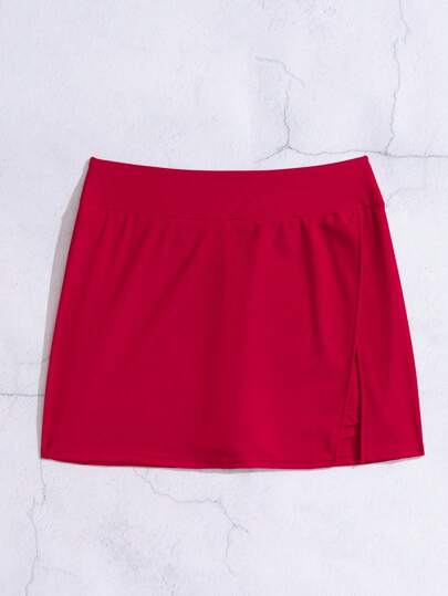 Swim Lushoire Plage pour femmes : Pantalon de plage élégant à fente latérale de couleur unie, short de bain de plage avec design pour les vacances d'été à la plage
