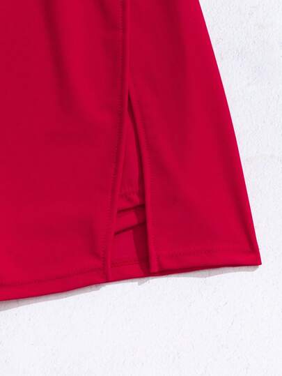 Swim Lushoire Plage pour femmes : Pantalon de plage élégant à fente latérale de couleur unie, short de bain de plage avec design pour les vacances d'été à la plage