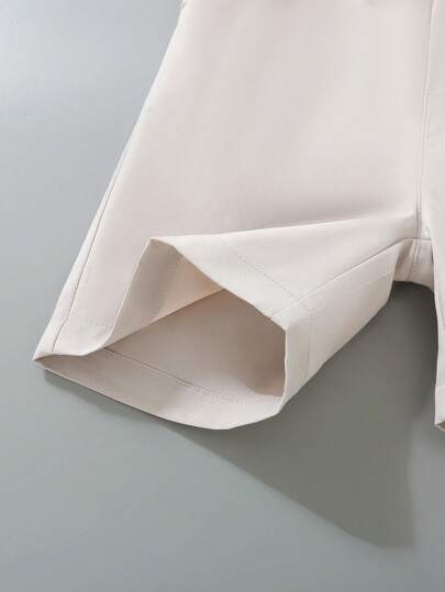 Ensemble chemise à col montant manches longues et shorts unicolore pour garçons printemps/été, tenue de cérémonie pour jeune garçon, maître de cérémonie, costume de gentilhomme pour banquet