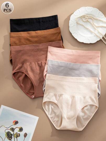 Snug Zone 6 pièces/paquet Culotte sans couture taille haute confortable pour femmes