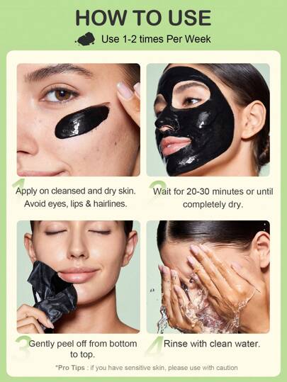 Masque de Peau Purifiant au Charbon SlowSunday, Masque Facial, Contrôle de l'Huile, Nettoyage en Profondeur, Soins de la Peau Coréens, Idéal pour les Fêtes, Convient pour l'Été & l'Automne, Halloween
