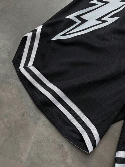 Gym Rark Shorts de sport pour hommes avec taille à cordon, imprimés de rayures et d'éclairs. Vêtements de sport, shorts de course