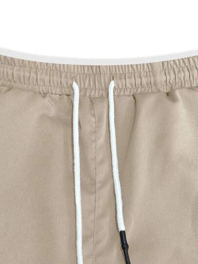 Manfinity Homme 2 pièces Pantalon cargo décontracté pour hommes avec cordon de serrage à la taille, pantalons cargo de jogging pour hommes, vêtements d'automne