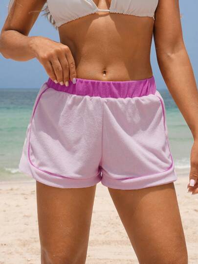 Swim SPRTY Pantalon de plage décontracté ample à taille élastique pour femmes, colorbloc, été