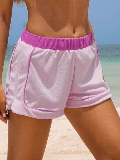 Swim SPRTY Pantalon de plage décontracté ample à taille élastique pour femmes, colorbloc, été