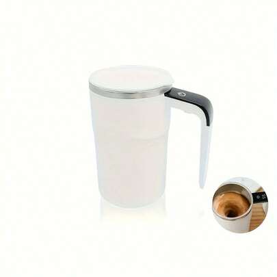 SOKANY Tasse à café intelligente rechargeable avec contrôle de la température - Recharge USB, 4000 tr/min, couvercle anti-poussière, tasse magnétique rotative en acier inoxydable, facile à mélanger - Convient pour le café, le lait et encore
