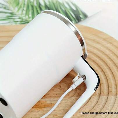 SOKANY Tasse à café intelligente rechargeable avec contrôle de la température - Recharge USB, 4000 tr/min, couvercle anti-poussière, tasse magnétique rotative en acier inoxydable, facile à mélanger - Convient pour le café, le lait et encore