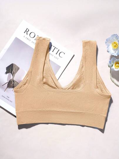 1 pièce Soutien-gorge push-up sans armatures, dos nu, confortable pour femmes grandes tailles [La taille est petite, veuillez commander une taille au-dessus]