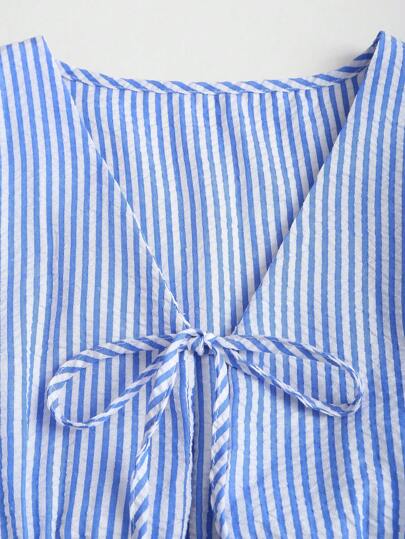 Flirla Pantalon droit décontracté simple à cordon de serrage, style européen et américain. Nouveau pour l'été, rose rayé. Ensemble 2 pièces pour femmes