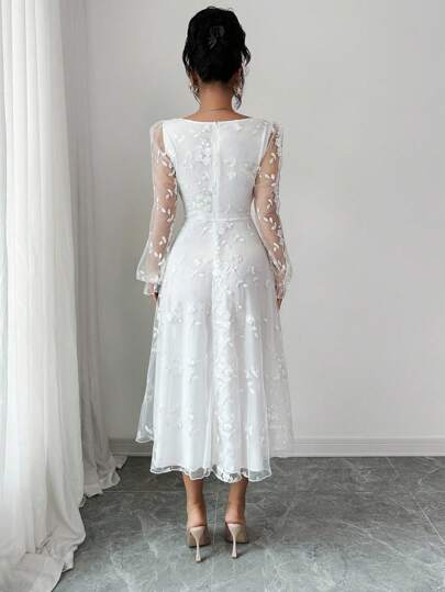 Selianne Robe en dentelle jacquard élégante