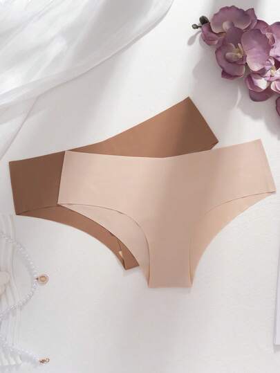 5 pièces/paquet Culottes triangle invisibles sans couture adhésives multicolores confortables douces et respectueuses de la peau pour femmes