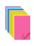 (8 paquets) Notes adhésives lignées 4x6 pouces, blocs-notes auto-adhésifs 8 couleurs, notes adhésives rectangulaires grandes et vibrantes, convient pour le bureau, la maison, l'école, les réunions, 45 feuilles par bloc, fournitures scolaires, essentiels d
