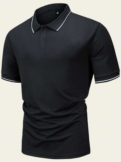 4pcs Men's Colorful Summer Short Sleeve POLO Shirts, Thin Breathable Solid Color Classic décontracté mode Vacation & Outdoor Wear T-Shirts