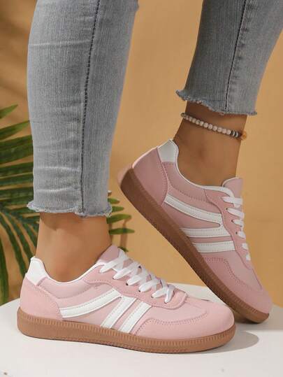 Hidkat Chaussures plates et confortables d'été pour femme, chaussures de sport d'extérieur antidérapantes et bicolores, printemps/automne