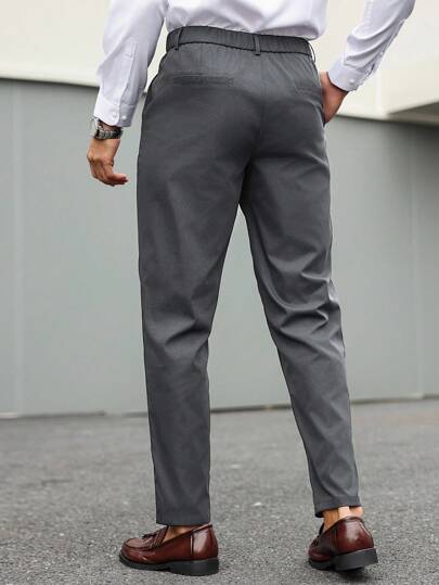 Manfinity Mode Pantalon de costume unicolore pour hommes, convient pour les trajets, les loisirs et les voyages d'affaires, convient pour les fêtes du Nouvel An, cadeau formel pour petit ami, cérémonie
