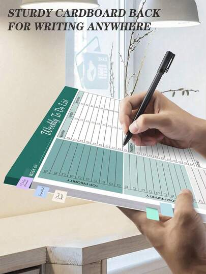 24 Cahiers de liste de tâches hebdomadaires, (8,5"*11") Design inspirant, Fixation d'objectifs, Recettes, Organisateur de productivité, Gestion du temps, Fournitures scolaires pour le travail et la maison, Fournitures de bureau, Cadeau pour adultes, Cadea