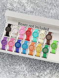1 pièce Montre-bracelet à quartz en silicone à la mode et décontractée pour femmes, bracelet en silicone confortable, convient pour le port quotidien décontracté et est un choix de cadeau idéal