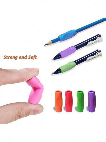 6/12 pièces Poignées de crayon en silicone ergonomiques pour l'écriture à la main, couleurs aléatoires, poignées de stylo-gel, articles de papeterie, stylos, rentrée scolaire