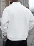 Manfinity CasualCool 2025 Nouvelle veste pour hommes, veste décontractée de couleur unie pour hommes, polyvalente pour le printemps et l'automne, chemise veste texturée blanche pure, style décontracté et simple, style urbain mature, style gentleman britan