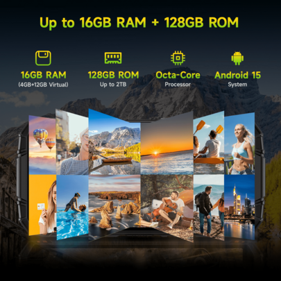 Téléphone portable d'extérieur DOOGEE Fire3 Pro, Android 15, 16 Go + 128 Go / 2 To, 8 350 mAh, smartphone d'extérieur sans abonnement, écran HD+ de 5,5 pouces, appareils photo 16 Mpx + 8 Mpx, double SIM, 4G, NFC, IP68, OTG, reconnaissance faciale, GPS, Wi