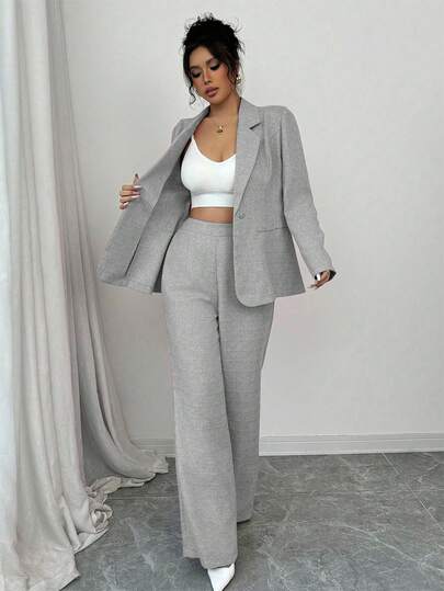 Elenzga 2 pièces Ensemble tailleur élégant rose pour femme - Veste blazer et pantalon assorti, convient pour le bureau, les affaires, les fêtes, les rendez-vous de la Saint-Valentin