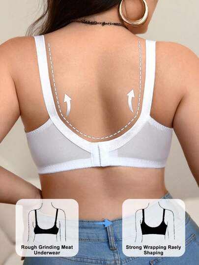 DesireSculpt 1 pièce Soutien-gorge mode et élégant de couleur unie, avec empiècement en maille et garniture florale, sans doublure, avec armatures, grande taille