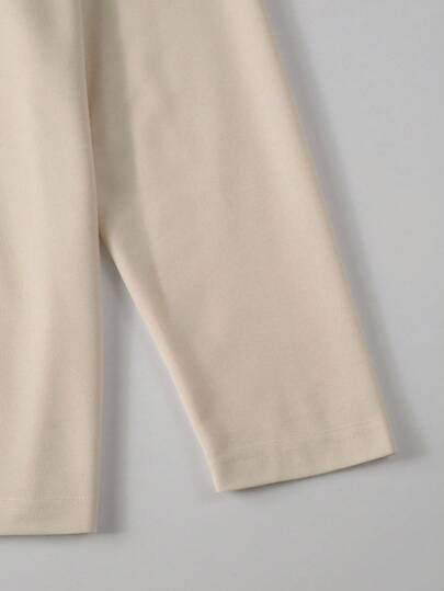 Manfinity Homme Chemise polo à manches longues zippée décontractée pour hommes, beige clair, automne, décontracté chic, randonnée, Top zippé crème d'automne, activités de plein air, voyage, cadeau pour le mari, formel