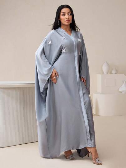 Al Najma Robe élégante et avec nœud papillon, style arabe pour femmes