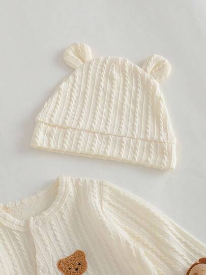 Cozy Pixies Ensemble cadeau décontracté unisexe pour nouveau-né (body + Top + pantalon + chapeau + moufles), couleur unie confortable, ensemble de vêtements neutres pour nourrissons, ensemble cadeau unisexe pour nouveau-né, tenue unisexe pour nouveau-né