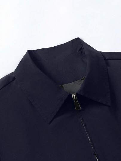 Calvornis Veste décontractée à manches longues zippée de couleur unie, automne