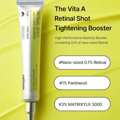 Celimax Retinal Shot Tightening Booster 15ml – Concentré Visage au Rétinal, Soin Lissant pour Rides, Pores Visibles & Perte de Fermeté