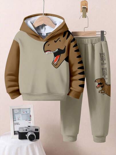 2 pièces/Set sweat-shirt à capuche ample et confortable à manches longues pour jeunes garçons