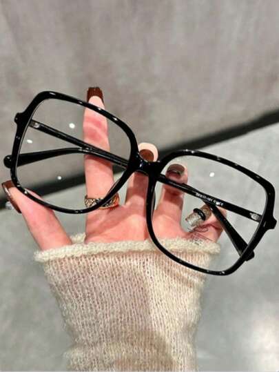 1 paire de lunettes de mode unisexes à monture carrée surdimensionnée, polyvalentes et décontractées, sans correction, adaptées pour la lecture, comme accessoire de tenue, cadeau de vacances, élégantes