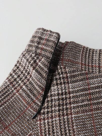 GlowEve Jupe évasée élégante et décontractée à carreaux pour femmes grandes tailles, automne/hiver