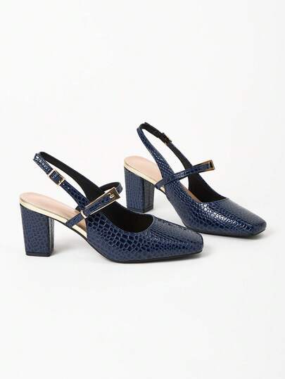 WHDXY 1 paire de escarpins à bout carré basiques pour femmes, avec talon haut de 7 cm. Chaussures habillées et épaisses pour le bureau, les hôtesses de l'air, les occasions formelles