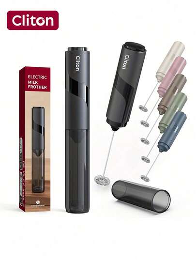 1 pièce Mousseur à lait portatif, mélangeur électrique à boisson alimenté par batterie avec fouet en acier inoxydable, mousseur pour café, latte, cappuccino, chocolat chaud, shakes protéinés, mélange d'œufs, accessoire parfait pour le coin café, piles non