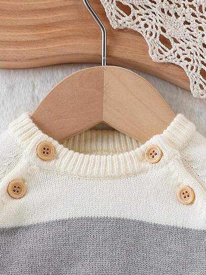 Ensemble de tricot polyvalent à la mode et mignon pour nouveau-né, Top en demi-cardigan + pull, pantalon, ensemble tricoté