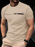 Manfinity Homme T-shirt à manches courtes coupe slim pour hommes, t-shirt minimaliste et polyvalent pour l'avenir