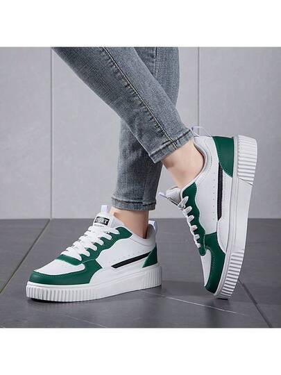 36-45 Baskets de sport décontractées unisexes à lacets, chaussures blanches, chaussures de skate polyvalentes à semelle souple pour étudiants