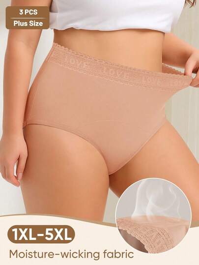 MIOTAN 3 pièces/paquet Sous-vêtements de protection menstruelle pour femmes en grande taille, automne/hiver