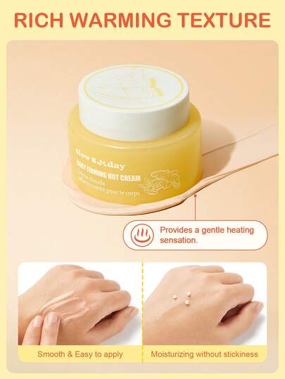 Crème chaude raffermissante pour le corps Slow Sunday, massage corporel, crème raffermissante pour le corps, soins corporels, avec extrait de gingembre et de café, effet liftant et raffermissant pour la peau du corps, convient pour l'abdomen, les fesses,