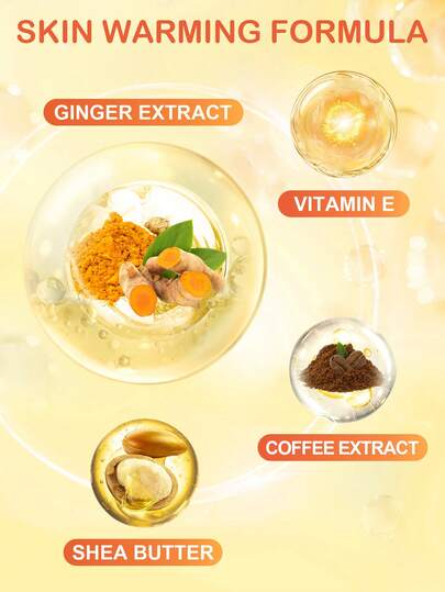 Crème chaude raffermissante pour le corps Slow Sunday, massage corporel, crème raffermissante pour le corps, soins corporels, avec extrait de gingembre et de café, effet liftant et raffermissant pour la peau du corps, convient pour l'abdomen, les fesses,