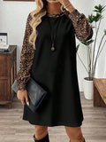 EMERY ROSE Robe vintage imprimé léopard grande taille, convient pour l'automne/hiver